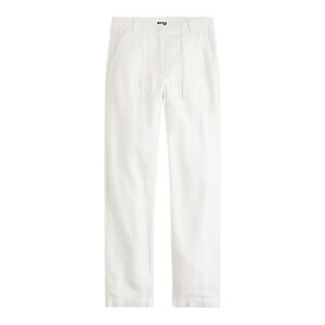 J Crew White Seaside Utility Cargo Pant Linen Blend Womens Size 14 Beach Casual